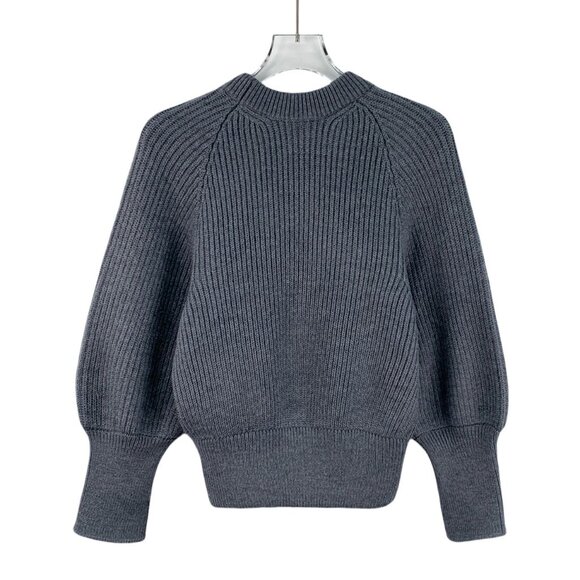 LOUIS VUITTON DARK GREY RIBBED WOOL SWEATER WITH LV SHIELD LOGO PATCH SIZE SMALL - Picture 7 of 7